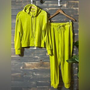 Preloved But Great Condition! Lime Green Velour Track Suit